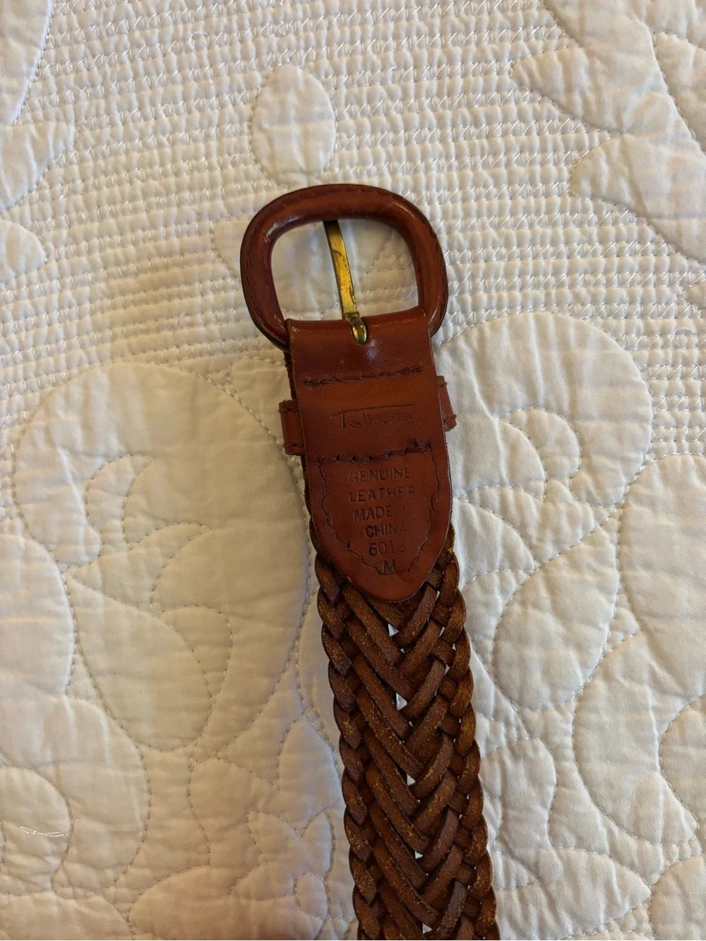 Vintage Talbots Braided Leather Waist Belt - Brown